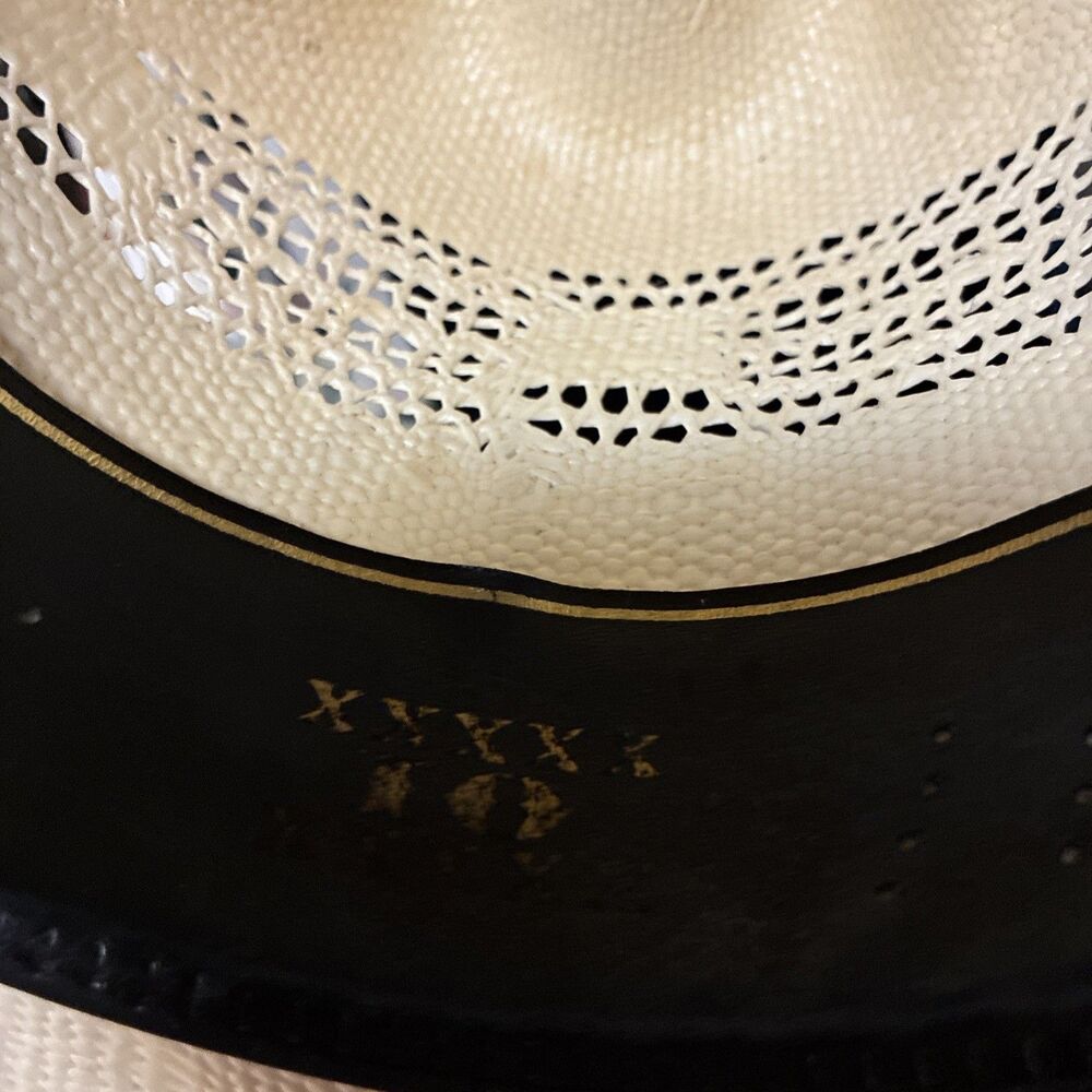 Eddy Bros Straw Cowboy Western Hat Bangora Size 7.5 Cream - Picture 14 of 14